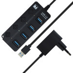 USB3.0 4포트 유전원 허브 PC 노트북 맥북 포트확장 IN-PW3U4BK : 인네트워크