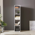 슬림 다용도 수납함 나무 키높이 옷 선반 거실 주방 폭 좁은 집 모듈 얇은 사이드 미니 키큰 틈새 공간 소형 전면 높은 화이트 우드 5단 오픈... 