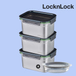 락앤락 스테커블 스텐 반찬통 2L 3 스텐밀폐용기 보존식용기 : 라베노