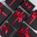 대형 고급 리본선물상자 핸드메이드 블랙 레드리본 큰 싸바리 답례품포장박스 40x30x18 : 와니유니홈