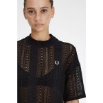 프레드페리 FRED PERRY 재팬 우먼스 시스루 코튼 반팔셔츠 블랙 G7135 : 쥬바체