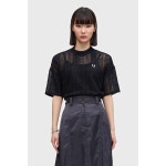 프레드페리 FRED PERRY 재팬 우먼스 시스루 코튼 반팔셔츠 블랙 G7135 : 쥬바체