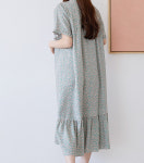 로렌 플라워 여름 파자마 원피스 빅사이즈 레이온 잠옷 : 라운지미