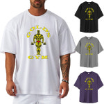 빅 골드짐 옐로우 엠블럼 오버핏 헬스 반팔 통기성 메쉬 피트니스 운동 : 하울메이트