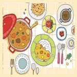 분식 음식 도넛 카레 정육점 고기 만두 꼬치 어묵 비빔국수 아이스크림 커피 식당 파르텔 포인트 벽지 시트지 롤스크린 : 으뜸데코