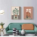 꽃 포스터 북유럽 추상 캔버스  잎  그림 풍경 월 아트  현대 홈 인테리어 : 쇼핑커넥션