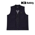 VE-2603(NA) K2 조끼 폴리에스터83+폴리우레탄15+제전2 네이비 : 다원용품몰