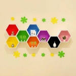 벽걸이 벽선반 벌집 캐비닛 인테리어 선반 육각형 조립 모듈 화이트 : 구대는우리가