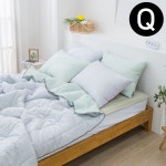 해피니 파르페 리플 순면 여름 이불 패드세트 퀸 Q (패드 카키.이불 멜론) : 바리오코사