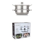 다용도 스텐 찜냄비 2단 인덕션 전골냄비 만두 찜기 : 편백세상