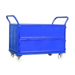 사각운반대차 접이식 카트 밀차 구르마 끌차 물류 이동식 대형 택배 작업장 Blue/1200X700X1000mm : 철있네스토어