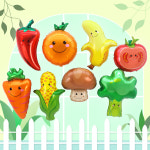 야채 채소 과일 풍선 세트 여름 농장 은박 호일 : 파티짱