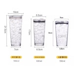 메가 투명텀블러 900ml 사무실 직장인 빨대내장 완전밀폐 강화유리 커피텀블러 : 메가밀리몰 플러스