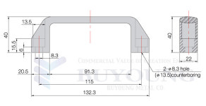 스테인리스 손잡이  BYCS-8 부영금속 철물가구 손잡이 : 재강통상