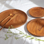 나다움 티크우드 나무접시 3종세트 캠핑 우드 앞접시 : 엘솜