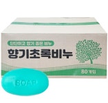 향기초록비누 130g 80개입 1박스 오이향비누 업소용 사우나 대용량 호텔용 : 제이엘상사