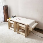 쑥쑥높이조절책상 자작 원목 2인용 유아 아기 어린이 발받침 의자 미술 롤페이퍼 HPL : 포레마인