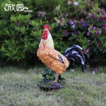 1.1m 금색 수탉 정원닭 조각상 농장 수닭 조형물 예술 장식 장식품 : 럭시드몰