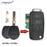 Jingyuqin 315Mhz / 433Mhz 자동차 원격 키에 대 한 업그레이드 된 플립 키 폭스 바겐 골프 Jetta : 니즈스토어82