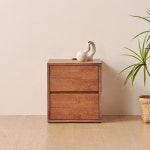 (USB 포트 내장)원목 인테리어 디자인 미니 침대 옆 서랍장 40cm 가성비 선반 폭 좁은 틈새 모듈 수납 간소 아이방 소형 안방 우드 나무 2단... 