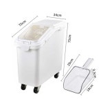 업소용 밀가루 쌀통 100L 대용량 이동식 보관통 방습 플립 80L F8888+대삽 : 오하이 직구