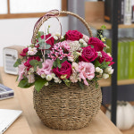 상그리아 바스켓 당일배송 장미 생화 꽃바구니 생일 기념일 여자친구 축하선물 전국꽃배달 : 라임플라워
