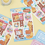 오메베어 기린 동물병원 스티커 : 두근두근문구점