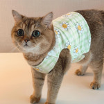 개달당 고양이옷 토끼라임꽃 에어메쉬 옆트임 조끼 그루밍방지 실내복 2colors : 개달당