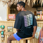 아이스터치 오버핏 남성 숏 슬리브 블랙 : 레이지비 LAZYBEE