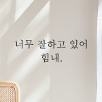 너무 잘하고 있어 힘내 레터링 스티커 L-065S검정 : 어썸투데이