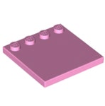 레고부품 변형타일 - Bright Pink Tile, Modified 4 x 4 with Studs on Edge (6179/6393923) 브릭마켓 : 브릭마켓