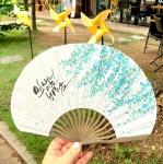 캘리그라피 모시 천부채 페브릭 아트부채 여름 선물부채 : 그리운가게