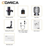 COMICA UNI PRO 무선 USB 게이밍 마이크, 노이즈 캔슬링 콘덴서 RGB 조명 포함, PC 노트북 스마트폰용 : 태창엠알오3