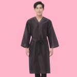 라인 NP남성파이핑가운(끈) 브라운 미용실가운 손님 : 토탈헤어
