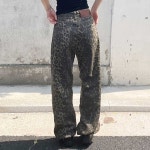 레오파드 세미 와이드 팬츠 : 펌킴