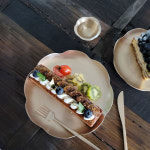 명성유기 방짜 꽃접시 3호(23cm) 유기그릇 디저트 접시 브런치 디너 : 명성유기