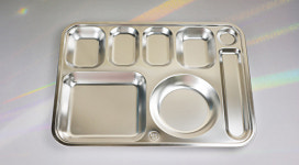 세신 스텐 5찬 구내식당 배식 성인용 사각식판 10P : 맘스키친