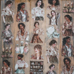 London Gifties 마스킹 테이프 Antique elegant girls 3D Gloss PET 10m LG 285(cut) : 톤페이퍼