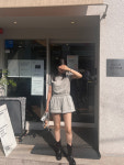 디벨 펀칭 레이스 프릴 밴딩 A라인 미니 숏팬츠 트레이닝 츄리닝 반바지 발레코어룩 : 무드먼트 moodment