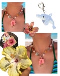 [단 하나] 트로피컬 플라워 목걸이 tropical flower necklace (coral) : 마스마스MarsMars