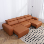 모던홈즈 쌔턴Ⅰ 모션 슬라이드 리클라이너 4인용 천연가죽 쇼파 소파베드 : 모던홈즈 퍼니처