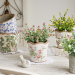 모스 가든 인테리어 미니 빈티지 도자기 오브제 다육이 꽃 화분 토분 A핑크로즈 : 미스모네