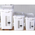 이동식쌀통 대용양 수입 밀가루 대형 플라스틱 100L 1.슬라이딩커버100리터F8889+대형삽) : 직구클로젯