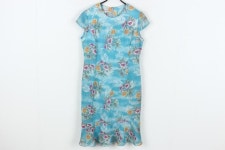 (CELLINA YOON)셀리나 윤 플라워 패턴 린넨 블루 하와이안 원피스(88) : 빈티지 코코