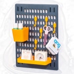 다용도 PP 접착식 타공패그보드 2P/네이비,옐로우 타공판보드 책상페그보드 욕실소품걸이 : 시그널하트