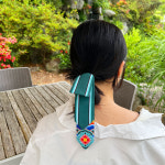 고무줄로 쉽게 묶는 단청의 문양을 담은 프리미엄 전통 한복 헤어 댕기 머리끈 : 본디-bondi