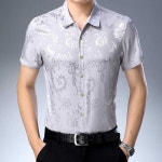 남성 라틴댄스복 반팔 실크 공연 무대 댄스복 셔츠 블루 165 : 도리모아