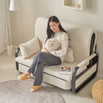 서광퍼니처 오뜨 수납형 패브릭 소파베드 매트리스 간이 접이식 침대 sk 스툴미포함, 크림베이지, 2인용 : 서광퍼니처