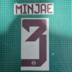 이름 번호 24 25 바이에른 뮌헨 홈 김민재 3번 네임셋 MINJAE 3_1521 : 티브랜드