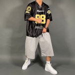 8부버뮤다팬츠 투턱 짐웨어반바지 오버핏반바지 남자와이드반바지 : 바모스피지컬